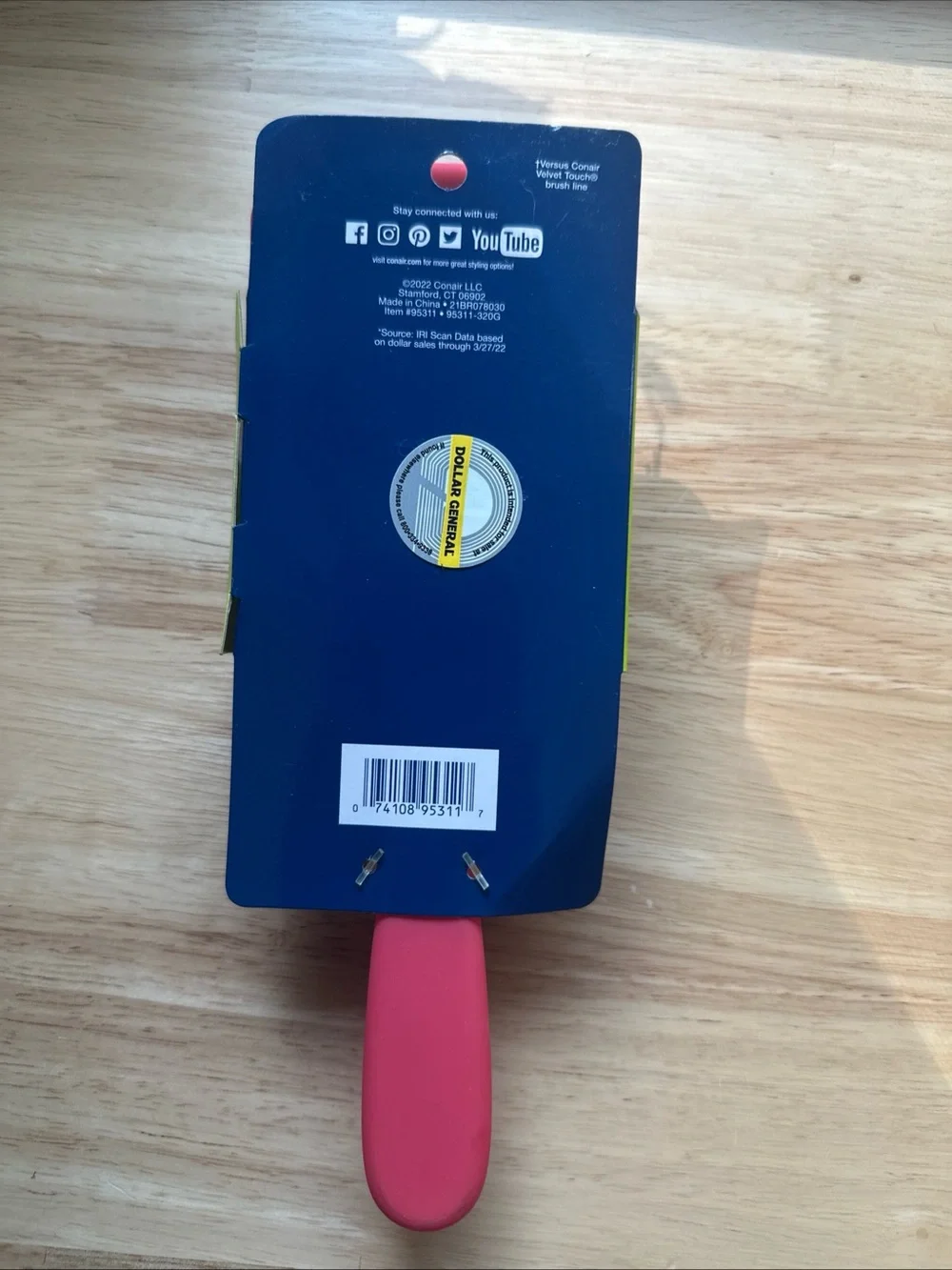 Conair Gently Detangle Paddle Brush - Pink square